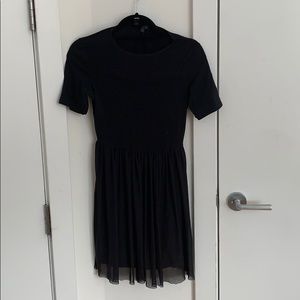 TopShop black dress with mwah overlay